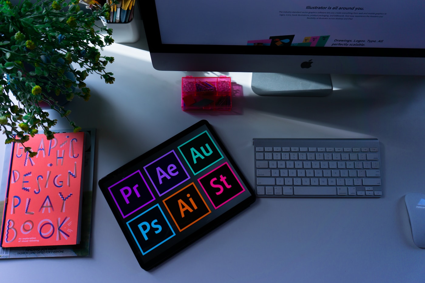 Design workspace with colour swatches and tools